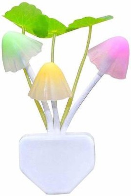 MG MART Kids Room Magic 3D LED Night Lamp with Plug Smart Sensor auto On/Off Flowers Bulb Nature Illumination Decoration Mushroom Shape Light Home Decor Lights for Bedroom Corridor Pack 1 Night Lamp(6 cm, White)