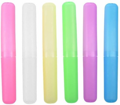 Kreya Enterprise (PACK OF 6) Anti Bacterial Toothbrush Container (Pack of 6)- Tooth Brush Travel Covers, Case, Holder, Cases Plastic Toothbrush Holder(Multicolor, Wall Mount)