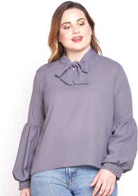 Style Quotient Casual Full Sleeve Solid Women Grey Top