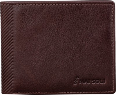 Mai Soli Men Brown Genuine Leather Wallet(3 Card Slots)