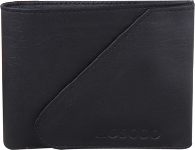 loscco Men Black Artificial Leather Wallet(8 Card Slots)