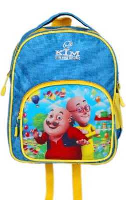 Kim Bag House Stylish School Bag-Motu Patlu Waterproof School Bag(Light Blue, 14 L)