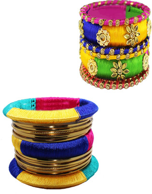 JSD Alloy Gold-plated Bangle Set(Pack of 10)