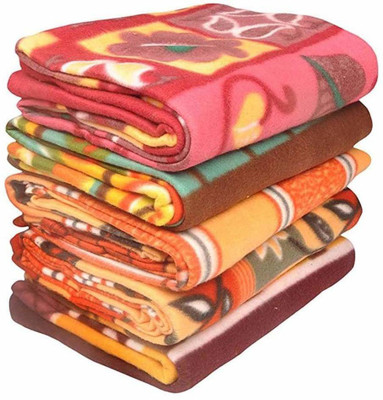 evohome Printed Single Fleece Blanket for  Mild Winter(Polyester, Multicolor)