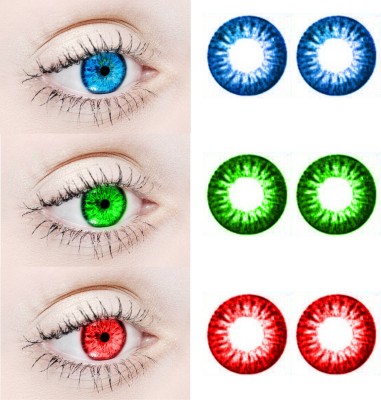 EYCOG Monthly Disposable(0, Colored Contact Lenses, Pack of 3)