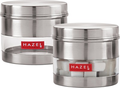 HAZEL Steel Grocery Container  - 750 ml(Pack of 2, Silver)