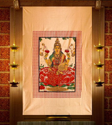 IXORA 185 cm (6 ft) Door Polyester Room Darkening Curtain Single Curtain(Golden, Printed)