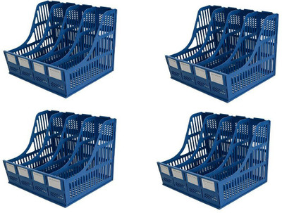 CPEX 4 Compartments PLASTIC Document Tray(Multicolor)