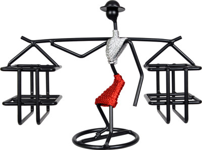 D&V ENGINEERING 4 Compartments Iron Unique Lady Design Remote holder, TV AC DVD STB Alexa Remote Control Holder/Desk Organizer/Storage Rack(Silver, Red, Black)