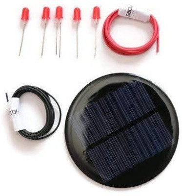 Best Price Ever DIY 6v-80 mAh Mini Solar Panel Kit with 5 Red LEDs and 2 m Common Wires Electronic Components Electronic Hobby Kit