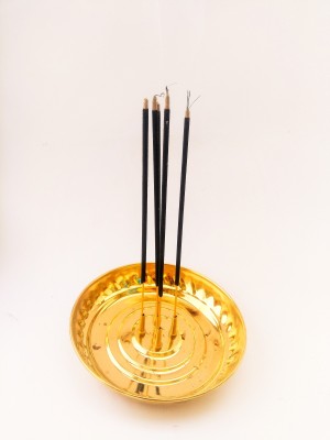 real sprituality Incense Holder Large Size, Doop Dani, Agarbati Stand With ash Catcher Brass Incense Holder(Gold)