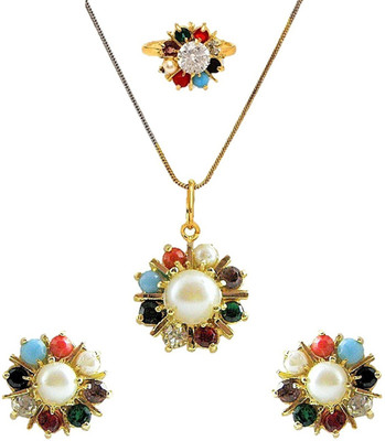 SEEU Metal Gold-plated Gold, Multicolor Jewellery Set(Pack of 1)