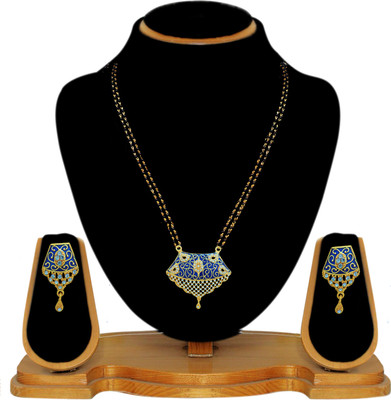 JSD Metal Gold-plated Gold, Blue Jewellery Set(Pack of 1)