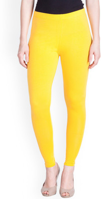 LUX LYRA Ankle Length Ethnic Wear Legging(Yellow, Solid)