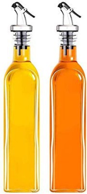 Avora Oil And Vinegar 500 ml Cruet, Seasoning Set For Dining Table 500 ml Bottle(Pack of 2, Clear, Glass)