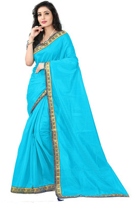 Divastri Self Design, Solid/Plain Bollywood Art Silk Saree(Blue)