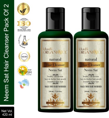 khadi ORGANIQUE Herbal Neem Sat hair Cleanser / Shampoo For Hair Growth And beautiful Shine(420 ml)