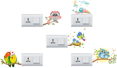 DivineDesigns 13 cm Birds Switch Board Sticker ( A Set of Switchboard Stickers ) Self Adhesive Sticker(Pack of 1)
