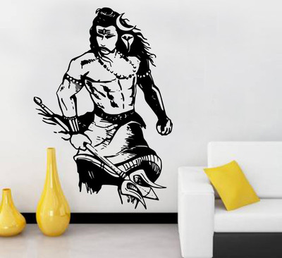 fuzzy 80 cm Lord Shiva Self Adhesive Sticker(Pack of 1)