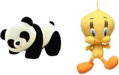 RBB HUB Combo of Panda & Tweety Gift basket stuffed Soft Animal Toy - 32 cm (Multicolor)  - 32 cm(Multicolor)