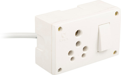PALFREY Electric Extension Board - Single 16A with switch and Heavy Duty 2 meter Wire (White) 1  Socket Extension Boards(White, 2 m)