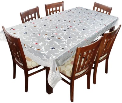 LooMantha Printed 6 Seater Table Cover(White, Cotton)