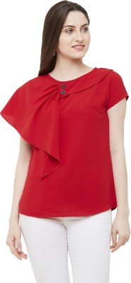 GO.4.IT Casual Half Sleeve Solid Women Red Top