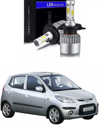 PRTEK LED Headlight Bulbs Conversion Kit, COB High Low Beam Headlamp, Dual Beam Head Light A82 Fog Lamp Car LED for Hyundai (12 V, 30 W)(i10, Pack of 2)