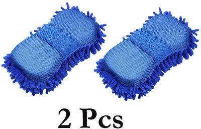 sarvopari mega mall Microfiber, Cotton, Fabric Vehicle Washing  Sponge(Pack Of 2, 280 GSM)