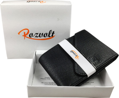 Rozvolt Men Black Artificial Leather Wallet(3 Card Slots)