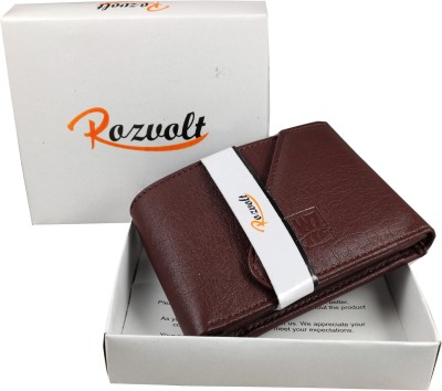 Rozvolt Men Brown Artificial Leather Wallet(3 Card Slots)