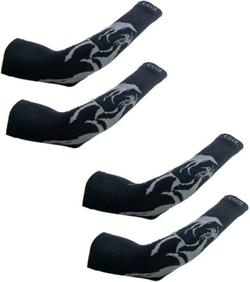 FRANKLY YOURS Cotton Arm Sleeve For Men & Women With Tattoo(Free, Black)