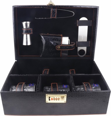 Chiefly vegan leathers 3 Glasses Black Bar Set |Premium Bar Set with Bottle Opener| Handy Portable Leatherette Bar Set for car | Whiskey Glasses AIBLCS002 1 - Piece Bar Set(Stainless Steel) Chiefly vegan leathers 3 Glasses Black Bar Set |Premium Bar Set with Bottle Opener| Handy Portable Leatherette Bar Set for car | Whiskey Glasses AIBLCS002 1 - Piece Bar Set(Stainless Steel)