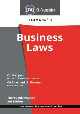 Taxmann CA-Foundation Business Laws By V K Jain Shashank S. Sharma Applicable for May 2020 Exam(English, Paperback, Taxmann)