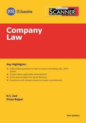 Taxmann CS Executive Scanner Company Law New Syllabus By N S Zad Applicable for June 2020 Exam(English, Paperback, N S ZAD)