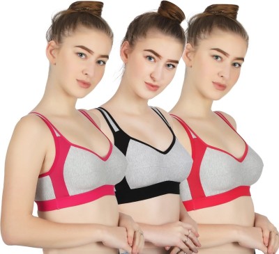 oxbeery Women Sports Non Padded Bra(Multicolor)