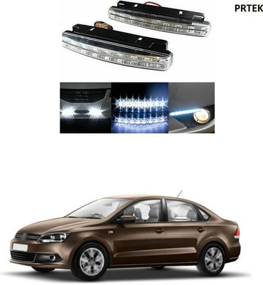 PRTEK Car Daytime Running Light 8 LED DRL Daylight Head Lamp Super White 12v Dc Car Fancy Lights  (White) A258 Car Fancy Lights(White)