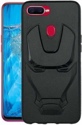Faybey Back Cover for OPPO F9 Pro (3D Feel Marvel Avenger Iron Man Logo Mask Flexible Rugged Matte Case, 3D Case)(Black, 3D Case, Pack of: 1)