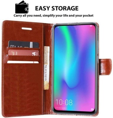 FARMAISH Flip Cover for Mi Redmi Note 8 Pro(Brown, Shock Proof, Pack of: 1)