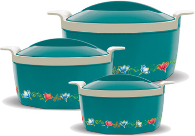 MILTON Elegance Pack of 3 Thermoware Casserole Set(395 ml, 750 ml, 1350 ml)