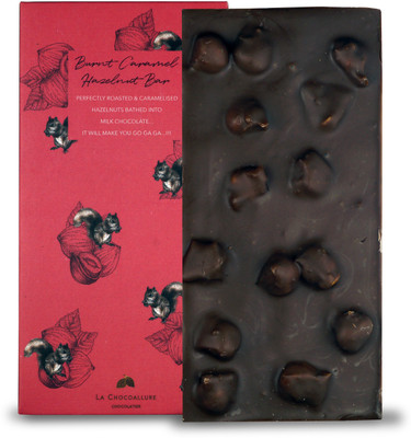 la chocoallure Burnt Caramel Hazelnut Bar Bars, Bars(100 g)