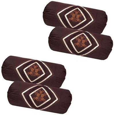 Shree Krishan Cotton Bolsters Cover(Pack of 4, 75 cm*38 cm, Brown)
