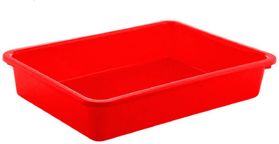 KUBER INDUSTRIES Plastic Small Size Stationary Office Tray, File Tray, Document Tray, Paper Tray A4 Documents/Papers/Letters/folders Holder Desk Organizer 1 Compartments Plastic Clutch(Red)