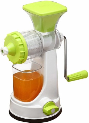 GeTrex Plastic Hand Juicer Hand Juicer for Fruits and Vegetables with Steel Handle Vacuum Locking System,Shake, Smoothies,Travel Juicer for Fruits and Vegetables,Fruit Juicer for All Fruits,Juice Maker Machine(Green, White Pack of 1)