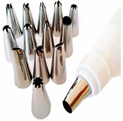 H D Enterprise Cake Icing Nozzle Kitchen Tool Set(Silver, Baking Tools)