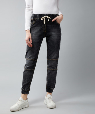 DOLCE CRUDO Jogger Fit Women Black Jeans