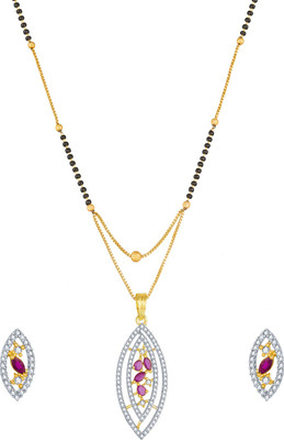 AADITA Alloy Gold-plated Gold, Black Jewellery Set(Pack of 1)