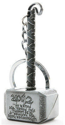 play run MK Thor Hammer Marvel Avengers Superhero Metal Silver Key Chain Key Chain