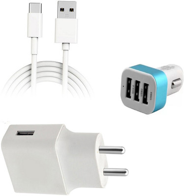 DAKRON Wall Charger Accessory Combo for OPPO A9(White)
