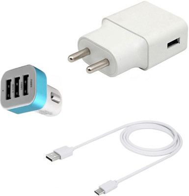 DAKRON Wall Charger Accessory Combo for Vivo Z1x(White)